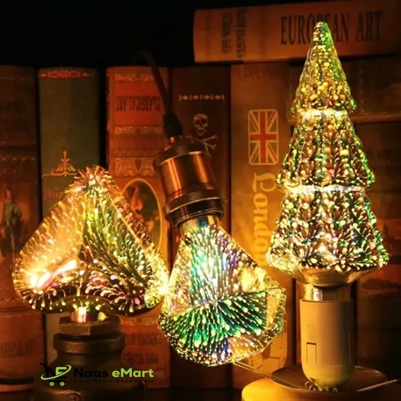 3D Firework Led Decorative Light Bulb Christmas Tree Shape