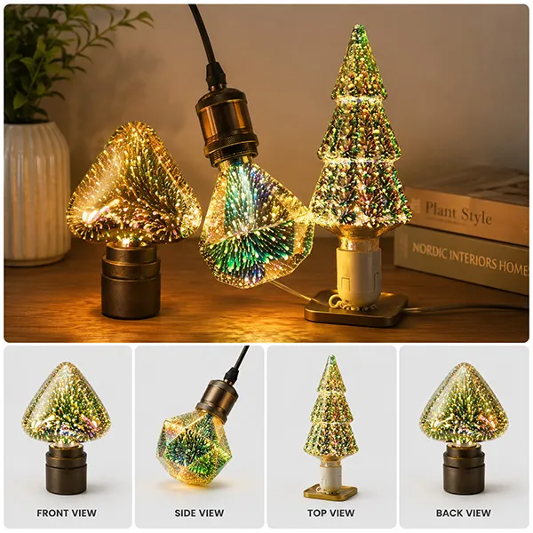 3D Firework Led Decorative Light Bulb Christmas Tree Shape