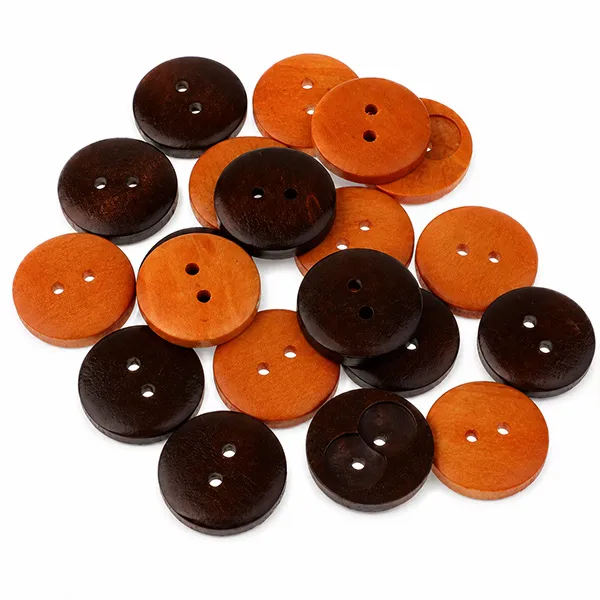 3x 20pcs Vintage Wooden Buttons for Sewing Coat Clothing Decoration 20mm